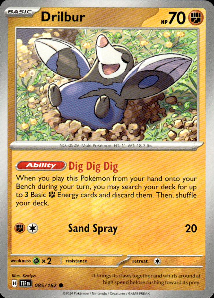 Drilbur Temporal Forces 085/162 Common Pokémon — English Near Mint