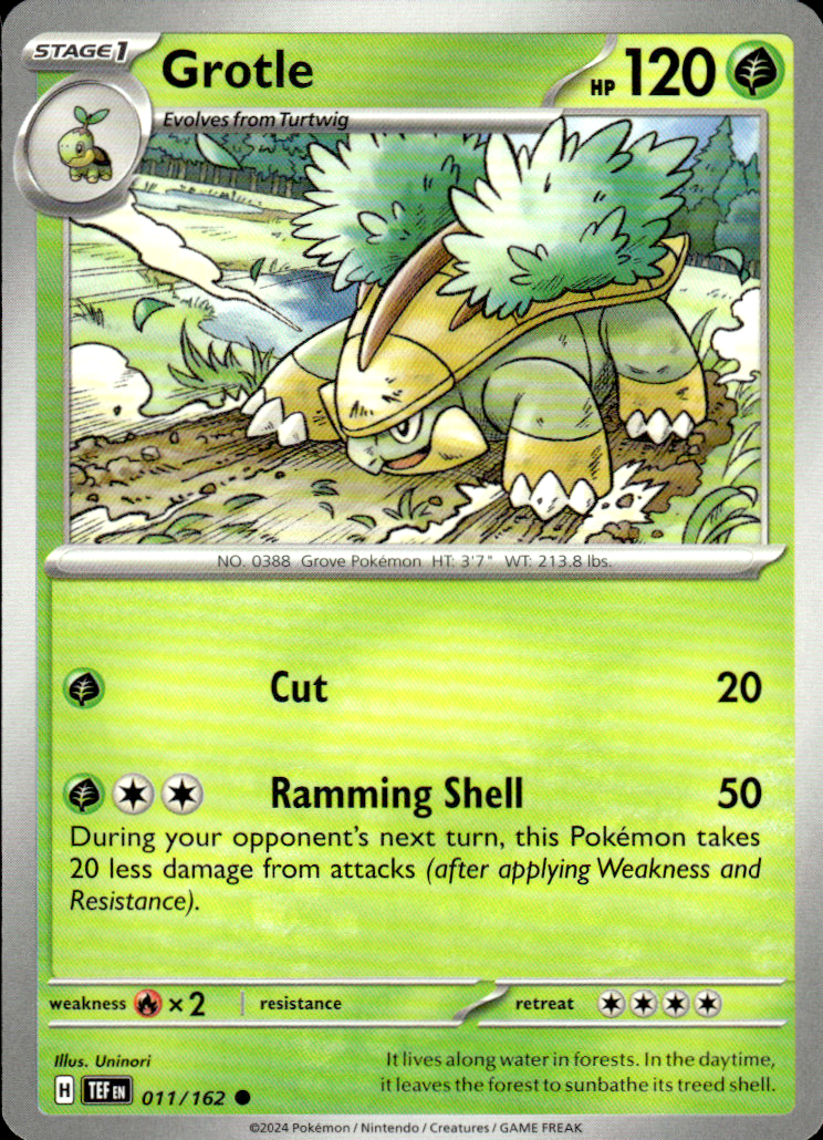 Grotle Temporal Forces 011/162 Common Pokémon — English Near Mint