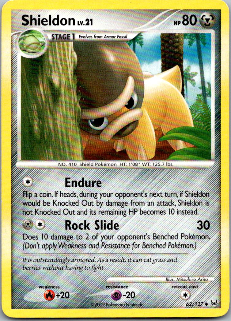Shieldon 62/127 Uncommon Platinum Pokemon Heavily Played