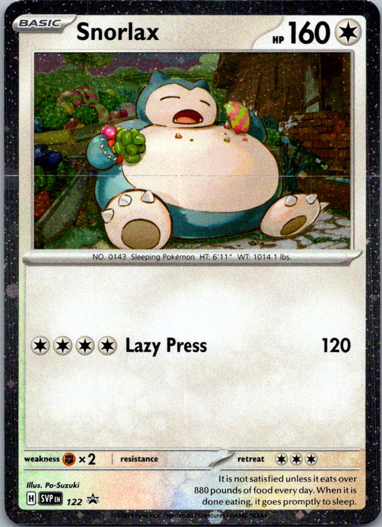 Snorlax 122 Holo Promo Scarlet & Violet Promo Pokemon Lightly Played