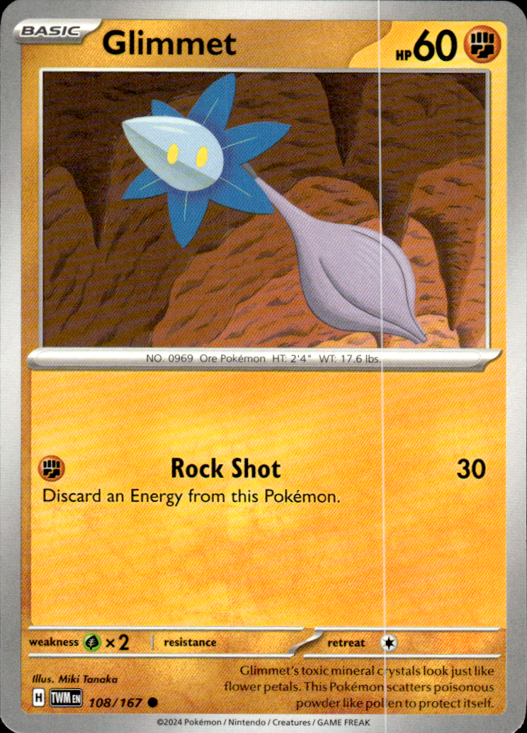 Glimmet Twilight Masquerade 108/167 Common Pokémon — English Near Mint