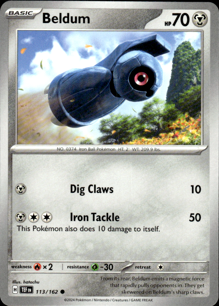 Beldum Temporal Forces 113/162 Common Pokémon — English Near Mint