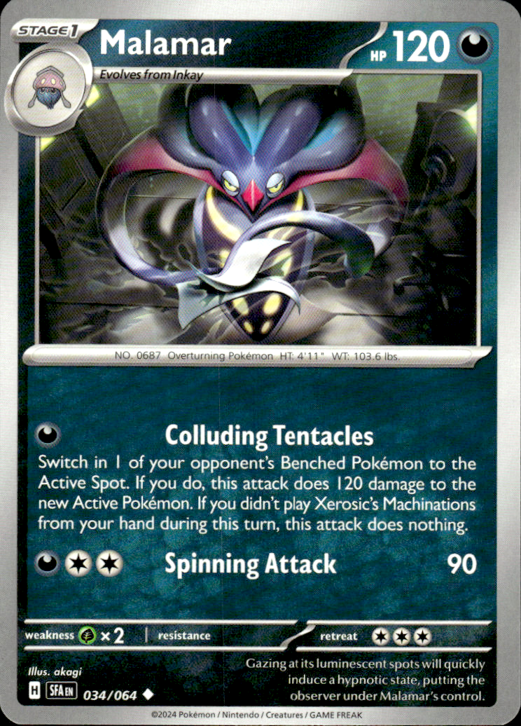Malamar Shrouded Fable 034/064 Uncommon Pokémon — English Near Mint