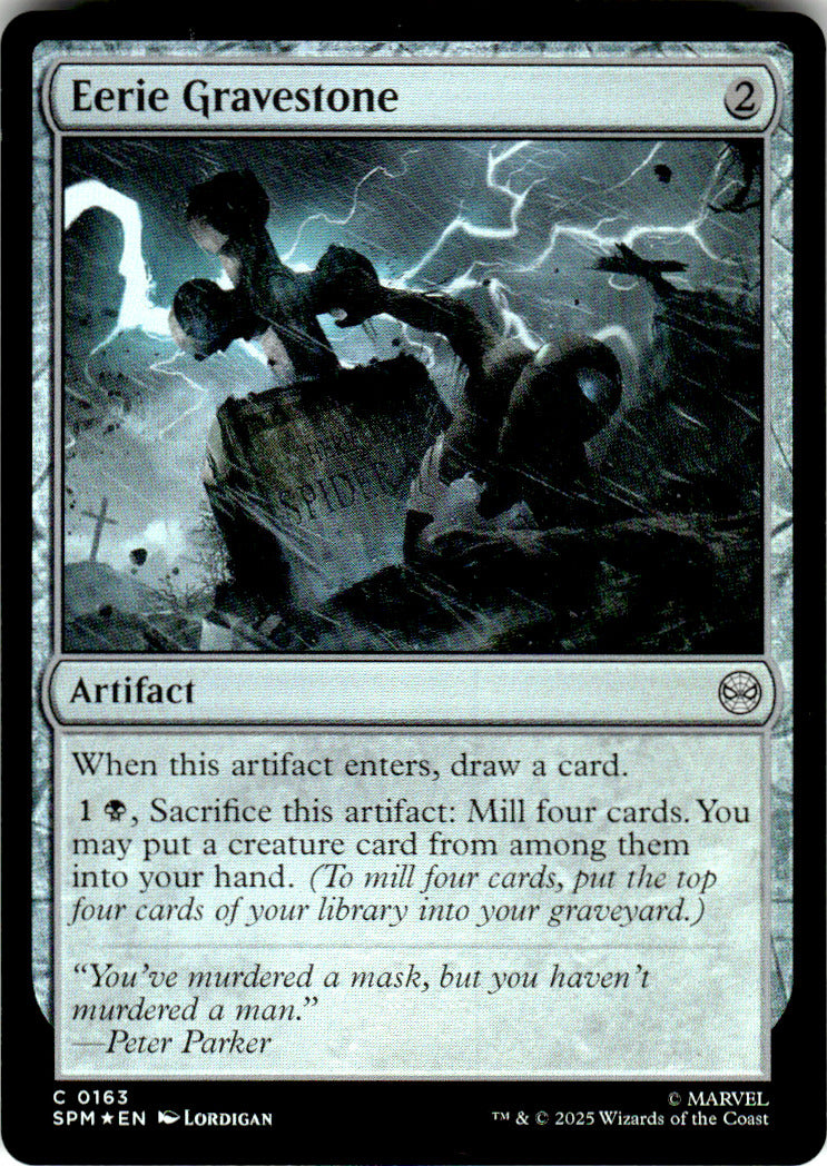 Eerie Gravestone Marvel's Spider-Man 163 C Foil Magic: The Gathering Near Mint