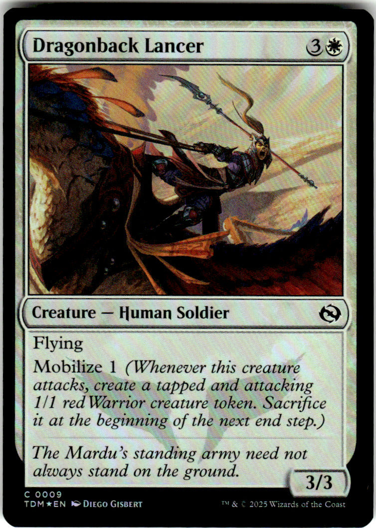 Dragonback Lancer Tarkir: Dragonstorm 9 C Foil Magic: The Gathering Near Mint