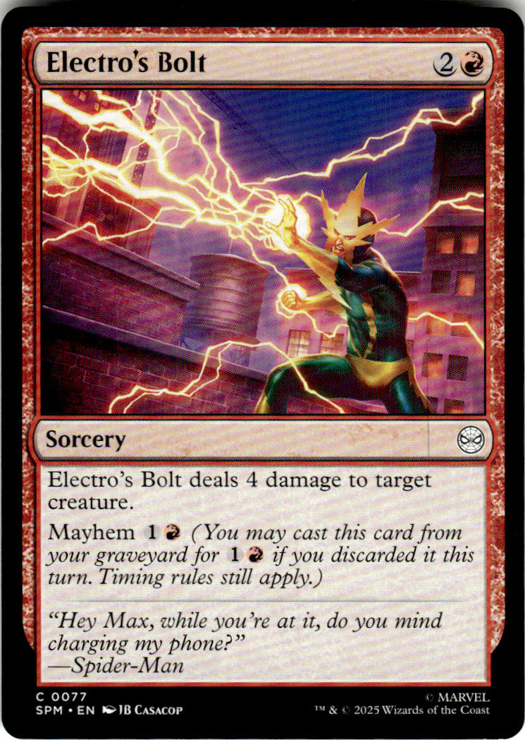Electro's Bolt Marvel's Spider-Man 77 C Magic: The Gathering Near Mint