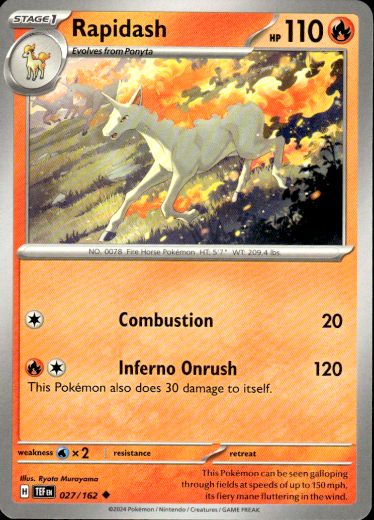 Rapidash Temporal Forces 027/162 Uncommon Pokémon — English Near Mint
