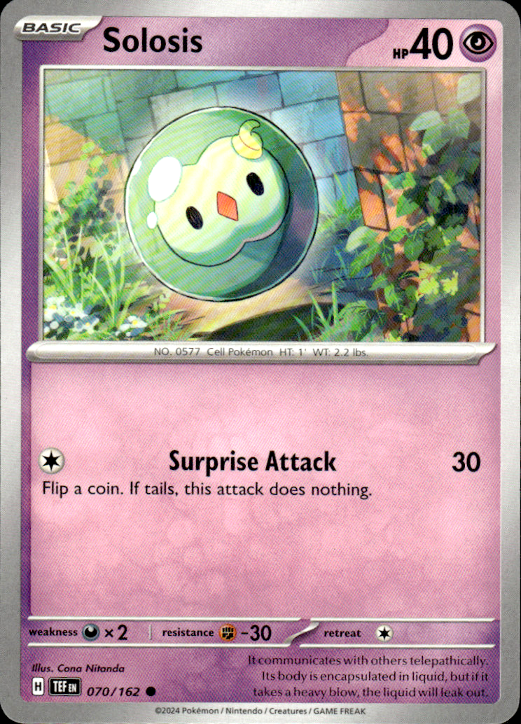 Solosis Temporal Forces 070/162 Common Pokémon — English Near Mint