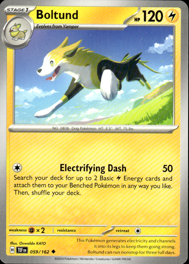 Boltund Temporal Forces 059/162 Uncommon Pokémon — English Near Mint