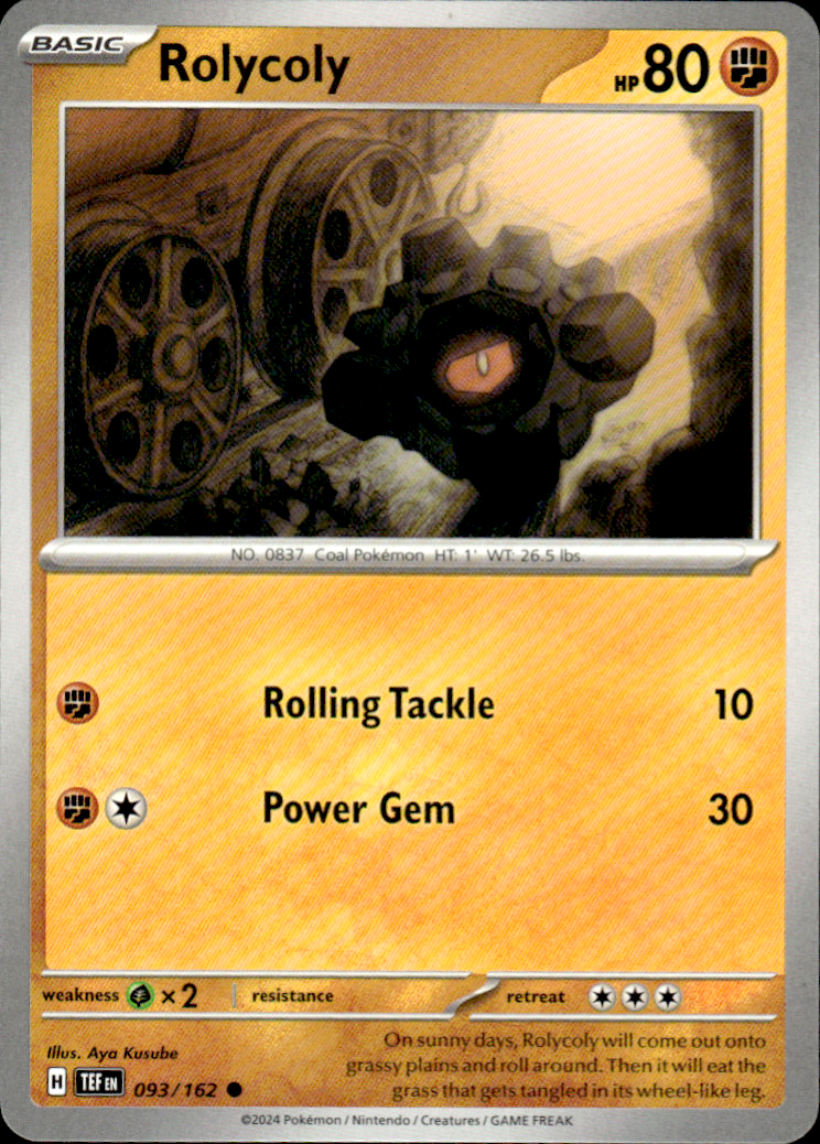 Rolycoly Temporal Forces 093/162 Common Pokémon — English Near Mint