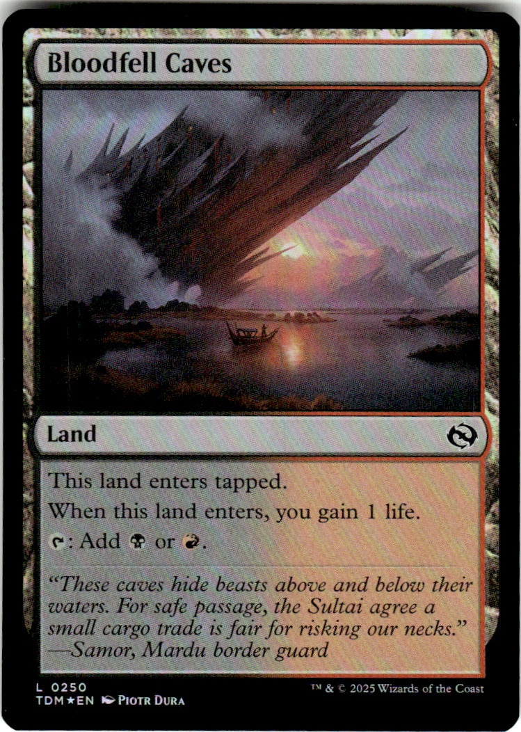 Bloodfell Caves Tarkir: Dragonstorm 250 L Foil Magic: The Gathering Near Mint