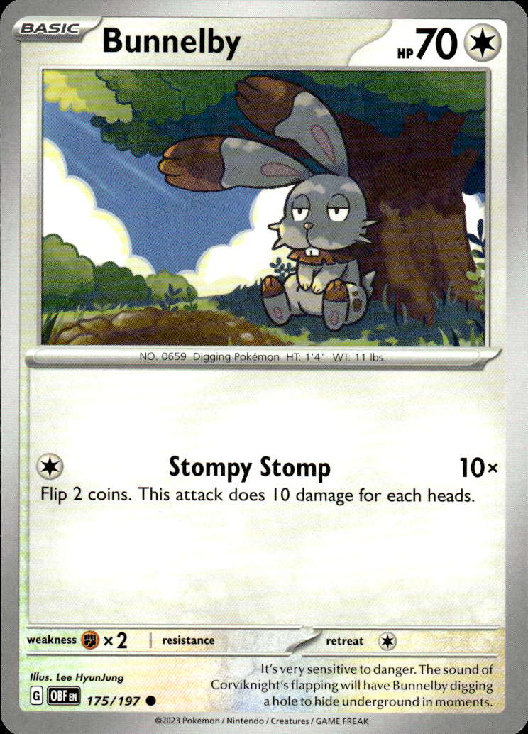 Bunnelby Obsidian Flames 175/197 Common Pokémon — English Near Mint
