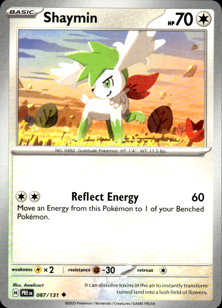 Shaymin Prismatic Evolutions 087/131 Uncommon Pokémon — English Near Mint