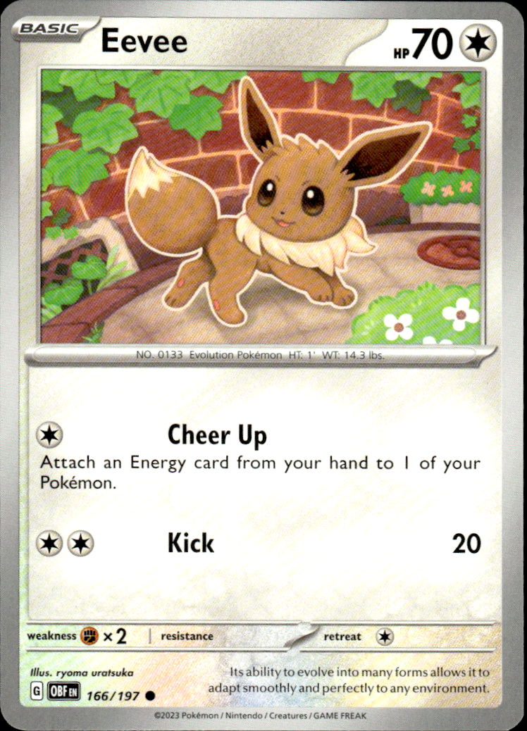 Eevee Obsidian Flames 166/197 Common Pokémon — English Near Mint