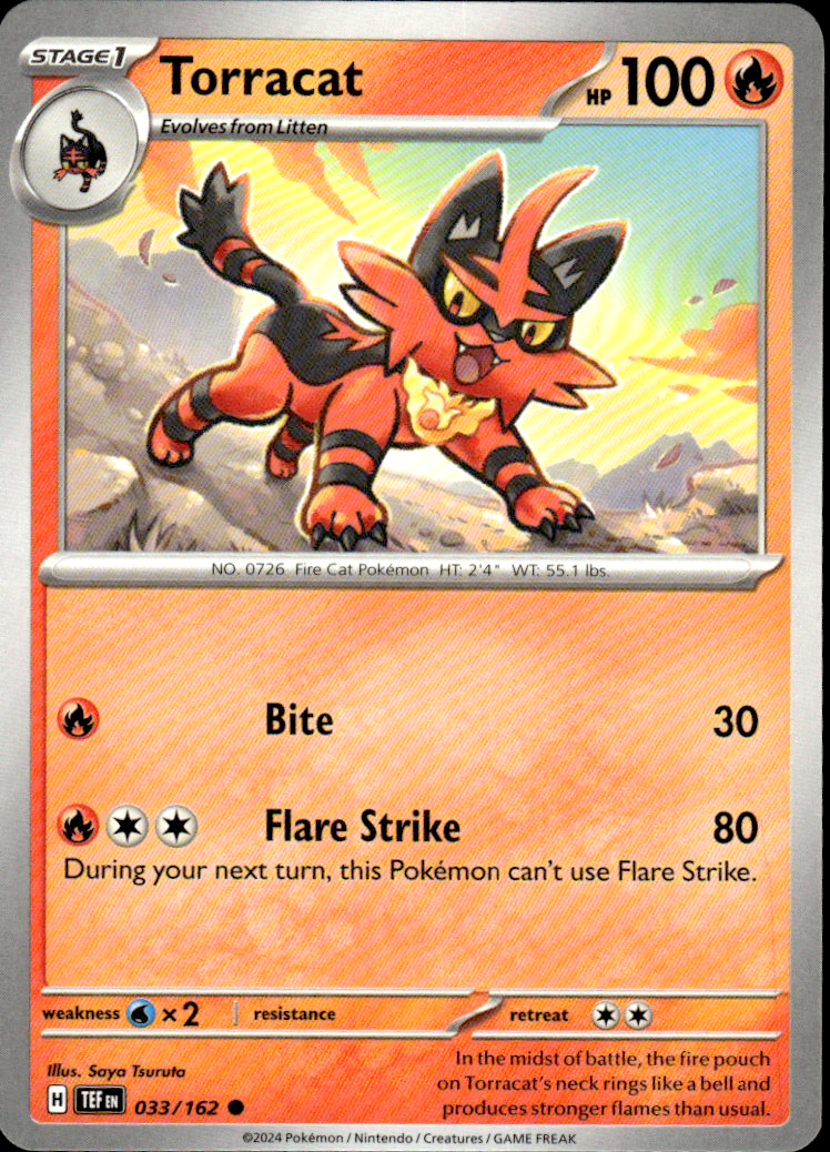Torracat Temporal Forces 033/162 Common Pokémon — English Near Mint