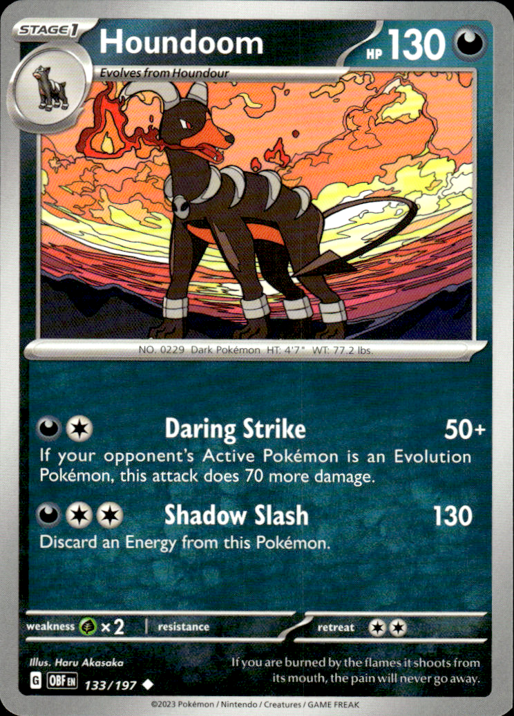 Houndoom Obsidian Flames 133/197 Uncommon Pokémon — English Near Mint