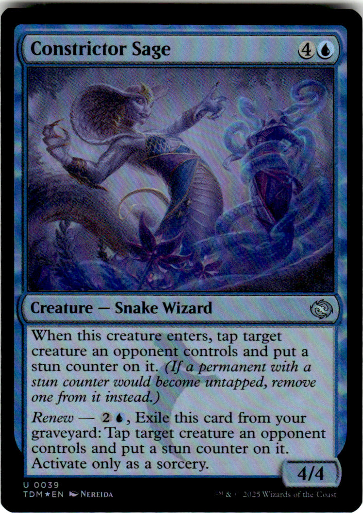 Constrictor Sage Tarkir: Dragonstorm 39 U Foil Magic: The Gathering Near Mint
