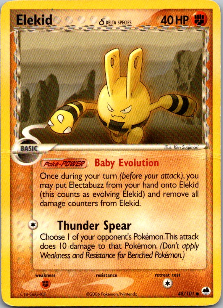 Elekid 48/101 Common Dragon Frontiers Pokemon Heavily Played