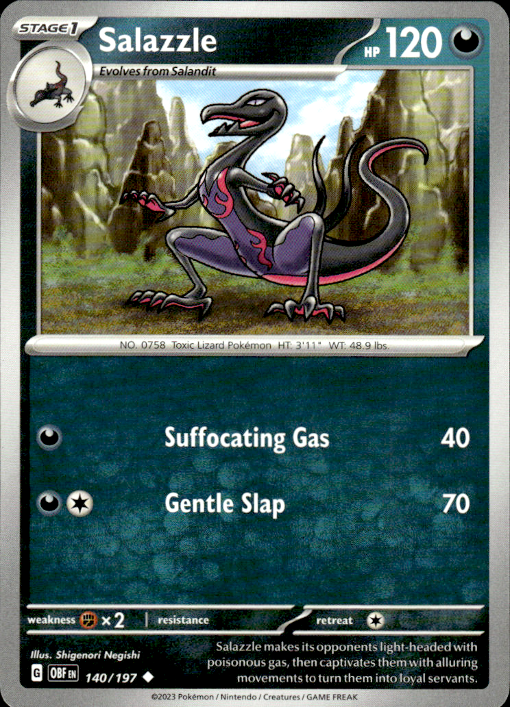 Salazzle Obsidian Flames 140/197 Uncommon Pokémon — English Near Mint