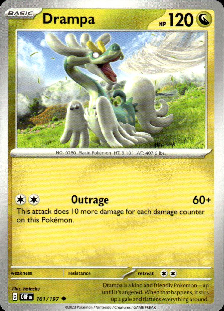 Drampa Obsidian Flames 161/197 Uncommon Pokémon — English Near Mint