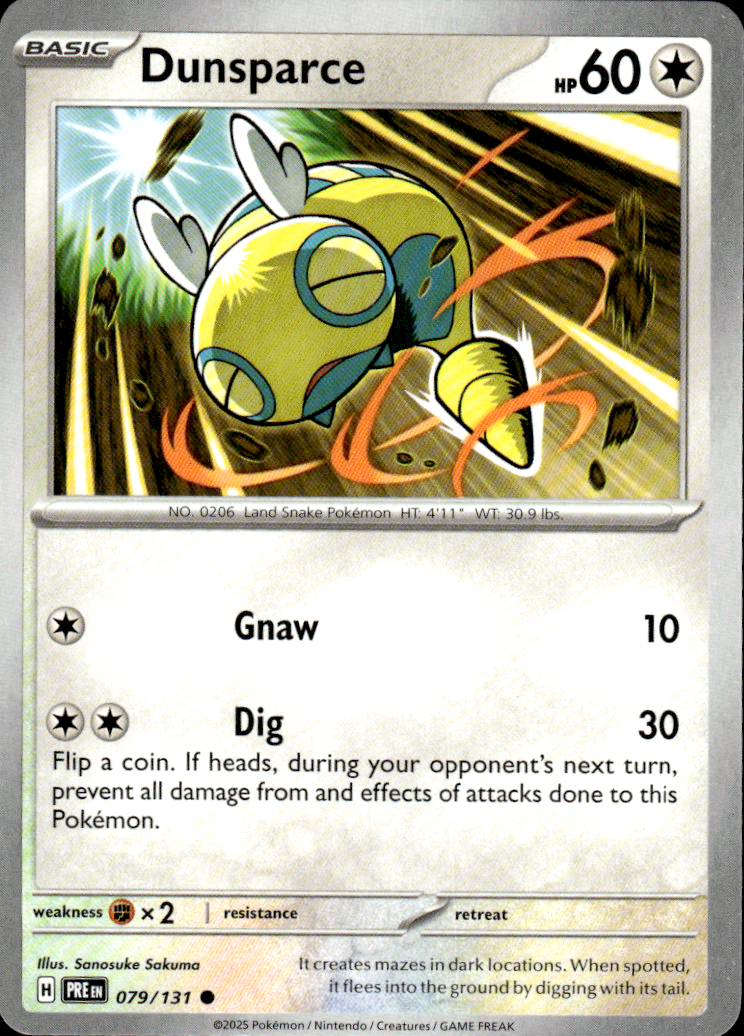 Dunsparce Prismatic Evolutions 079/131 Common Pokémon — English Near Mint