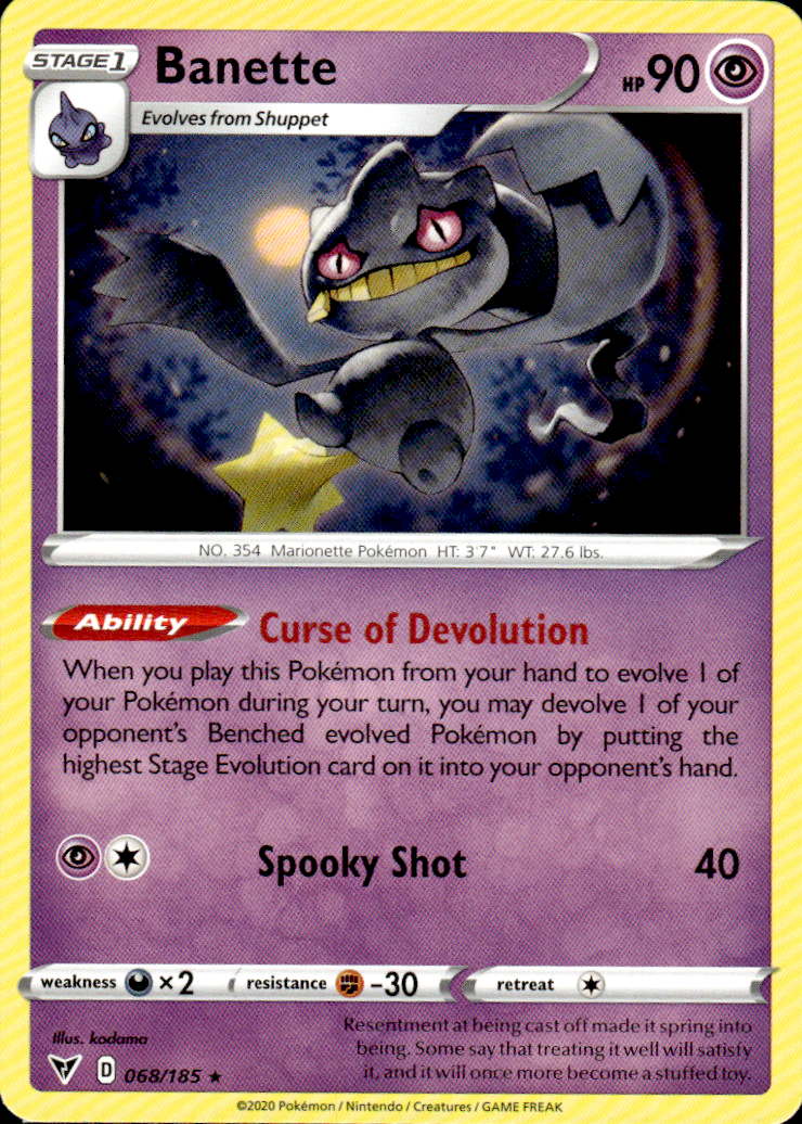 Banette Vivid Voltage 068/185 Rare Pokémon — English Near Mint