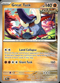 Great Tusk Prismatic Evolutions 055/131 Uncommon Pokémon — English Near Mint
