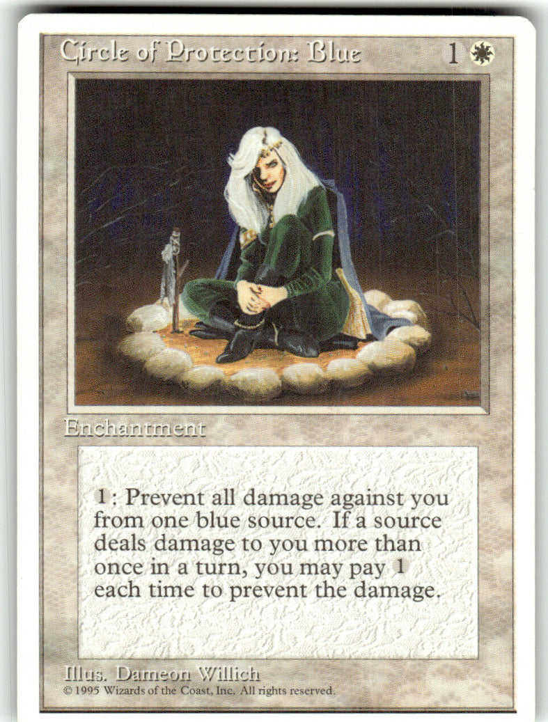 Circle of Protection: Blue Fourth Edition C Magic: The Gathering Lightly Played