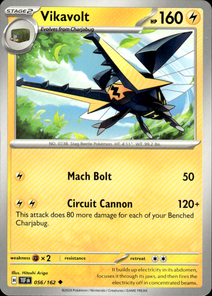 Vikavolt Temporal Forces 056/162 Uncommon Pokémon — English Near Mint
