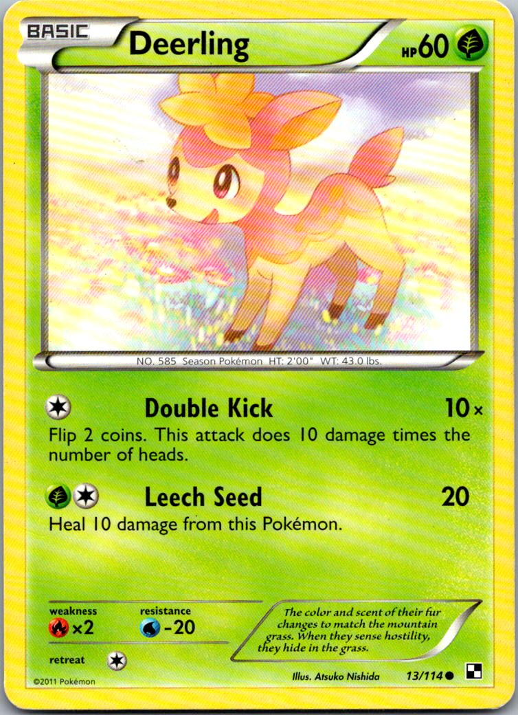 Deerling 13/114 Common Black & White Pokemon Heavily Played