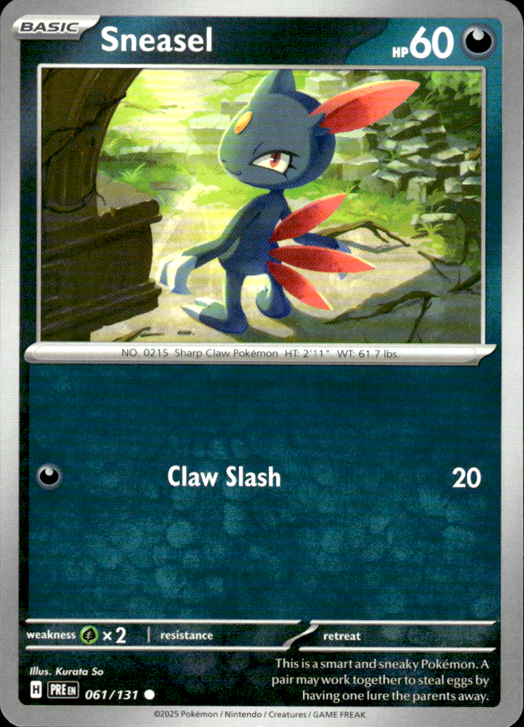 Sneasel Prismatic Evolutions 061/131 Common Pokémon — English Near Mint
