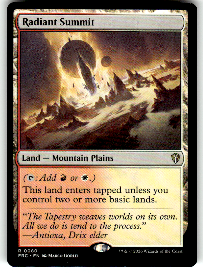 Radiant Summit Commander: Reality Fracture 80 R Magic: The Gathering Near Mint