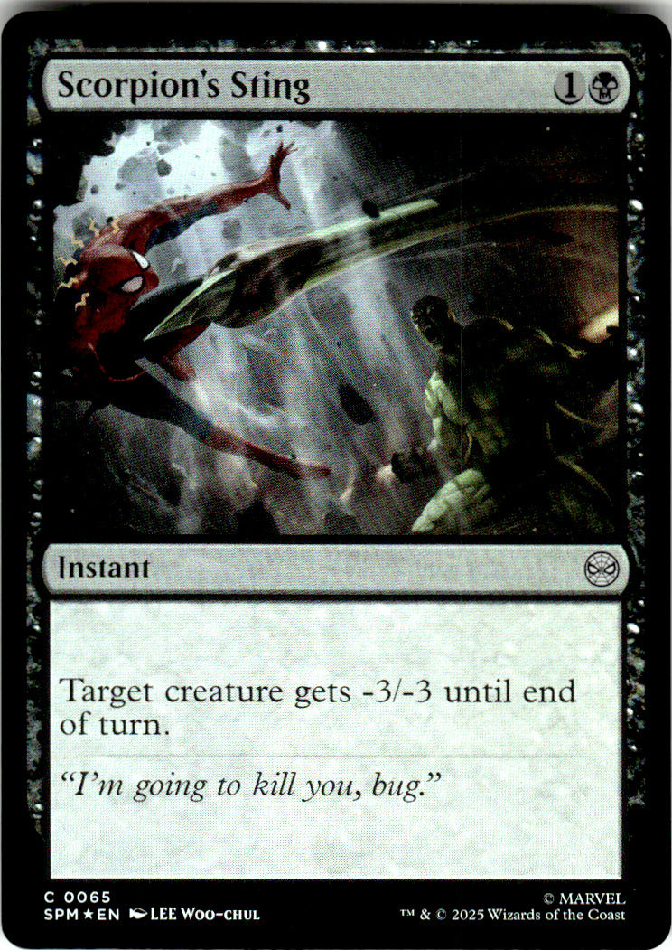 Scorpion's Sting Marvel's Spider-Man 65 C Foil Magic: The Gathering Near Mint
