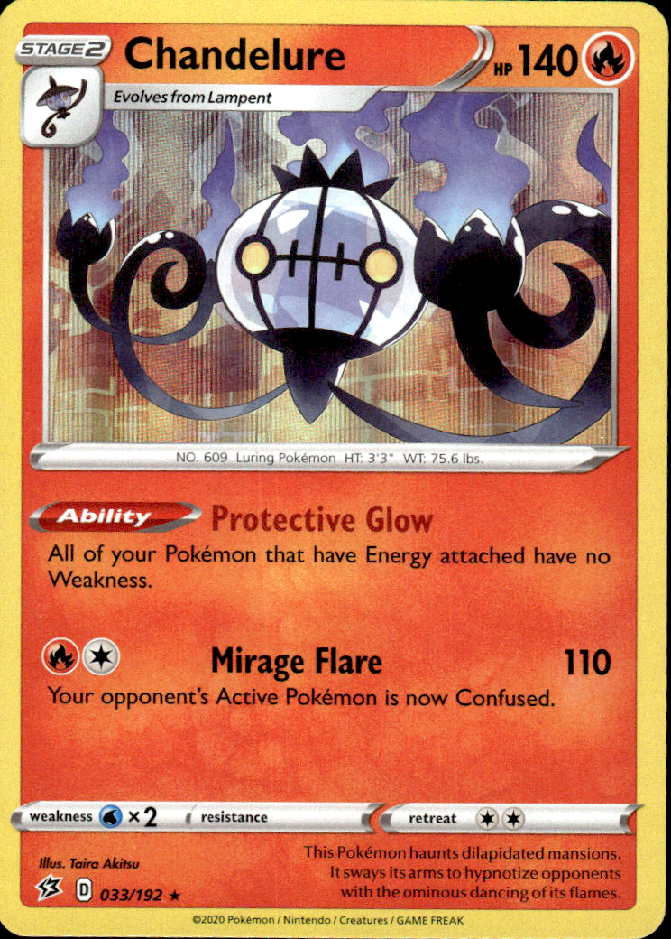 Chandelure Rebel Clash 033/192 Holo Rare Holo Pokémon — English Near Mint