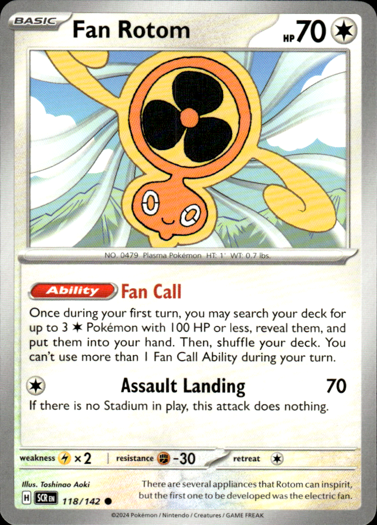 Fan Rotom Stellar Crown 118/142 Common Pokémon — English Near Mint