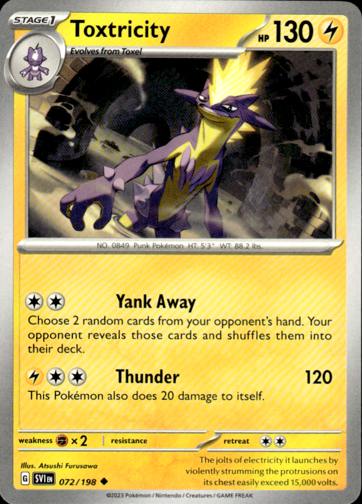 Toxtricity Scarlet & Violet Base Set 072/198 Uncommon Pokémon — English