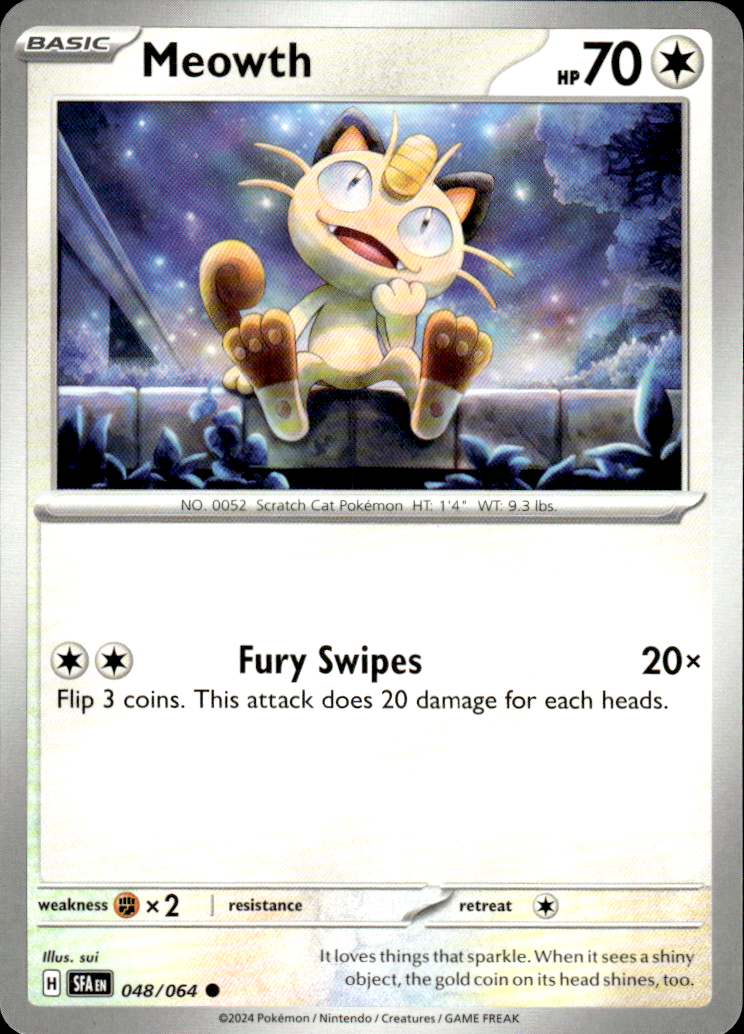 Meowth Shrouded Fable 048/064 Common Pokémon — English Near Mint