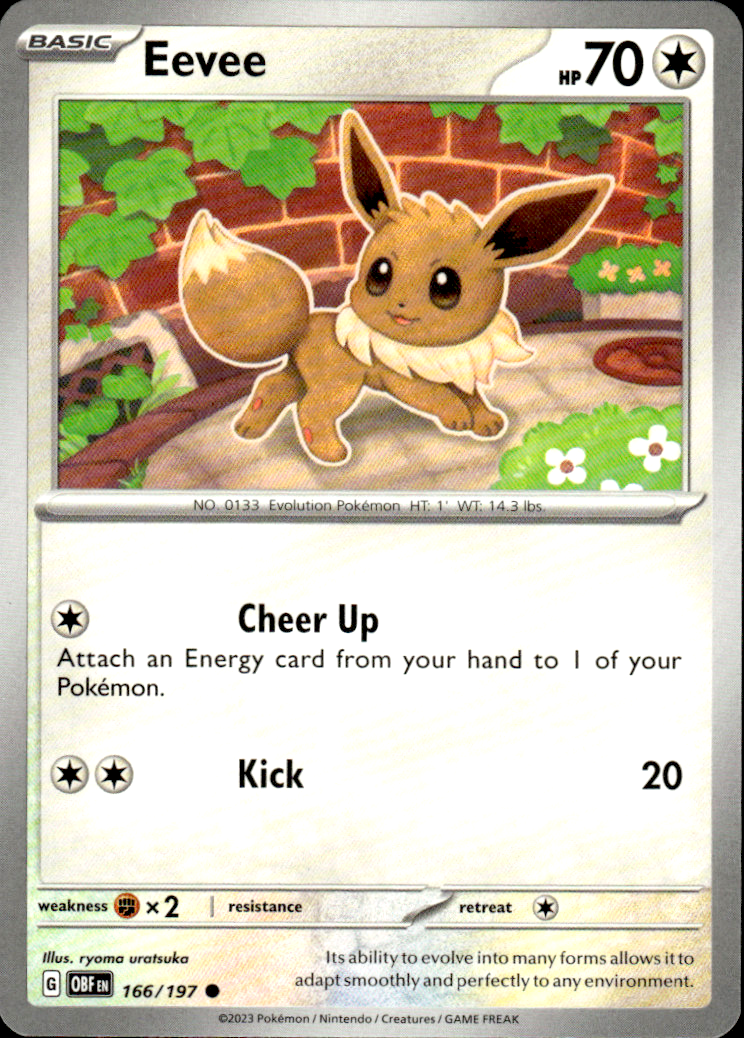 Eevee Obsidian Flames 166/197 Common Pokémon — English Near Mint
