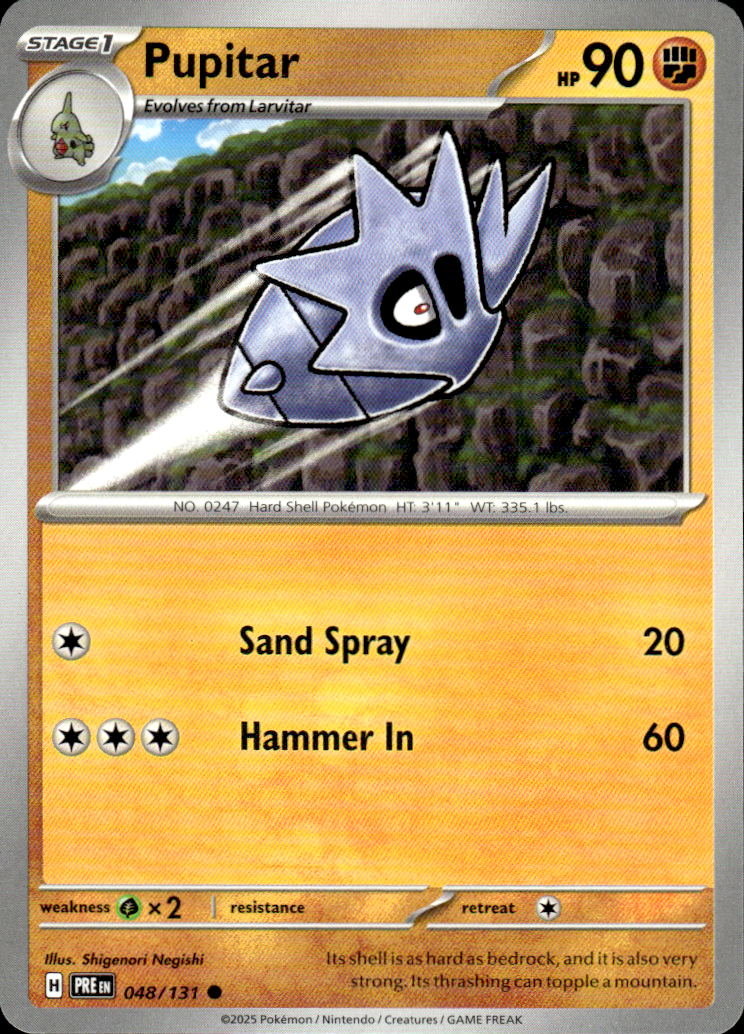 Pupitar Prismatic Evolutions 048/131 Common Pokémon — English Near Mint