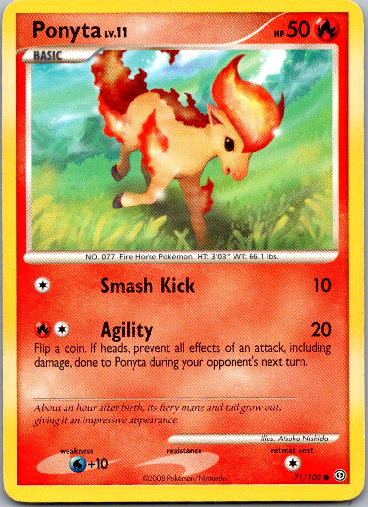 Ponyta 71/100 Common Stormfront Pokemon Heavily Played