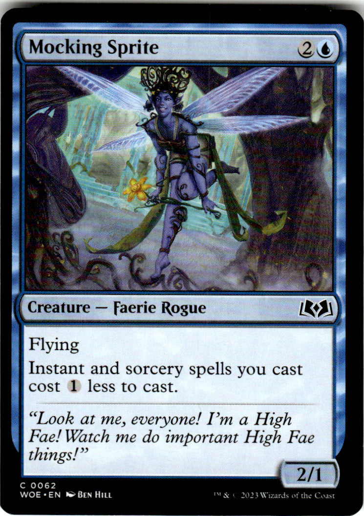 Mocking Sprite Wilds of Eldraine 62 C Magic: The Gathering Near Mint