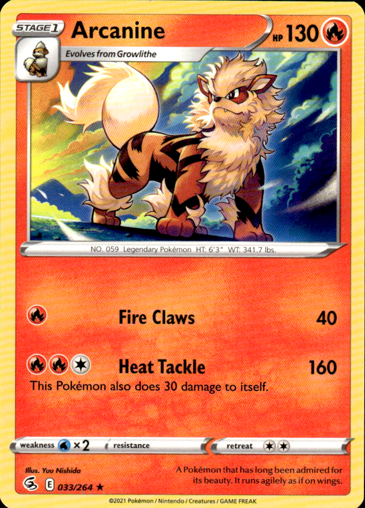 Arcanine Fusion Strike 033/264 Rare Pokémon — English Near Mint
