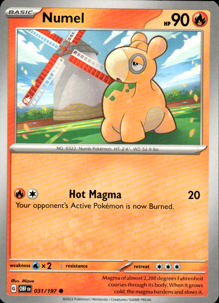 Numel Obsidian Flames 031/197 Common Pokémon — English Near Mint