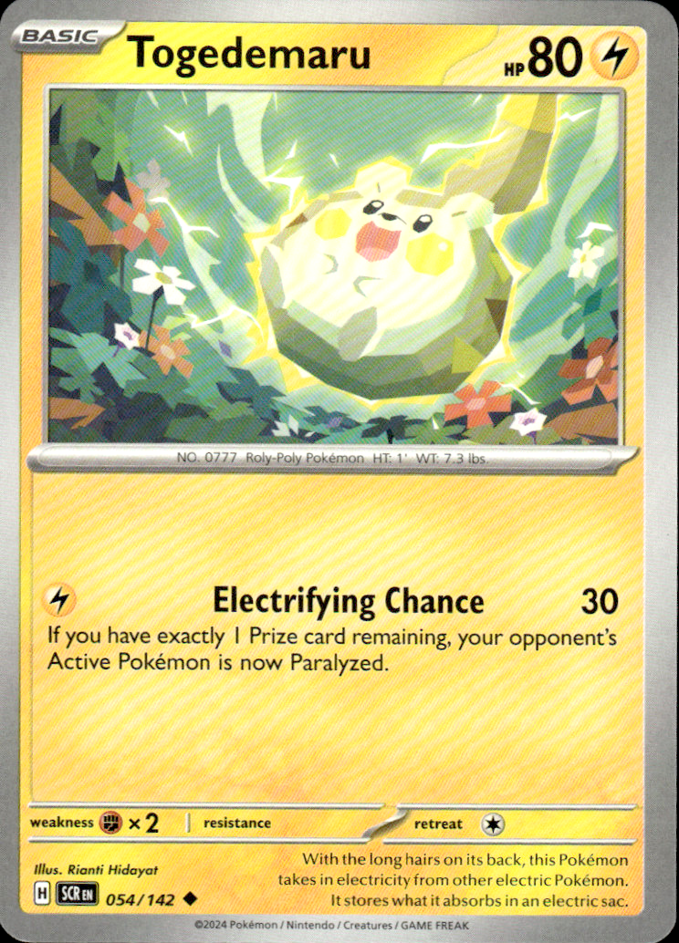 Togedemaru Stellar Crown 054/142 Uncommon Pokémon — English Near Mint
