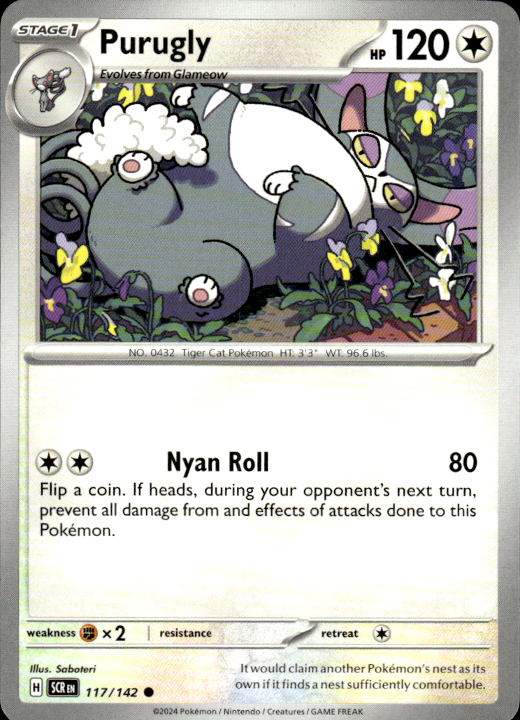 Purugly Stellar Crown 117/142 Common Pokémon — English Near Mint