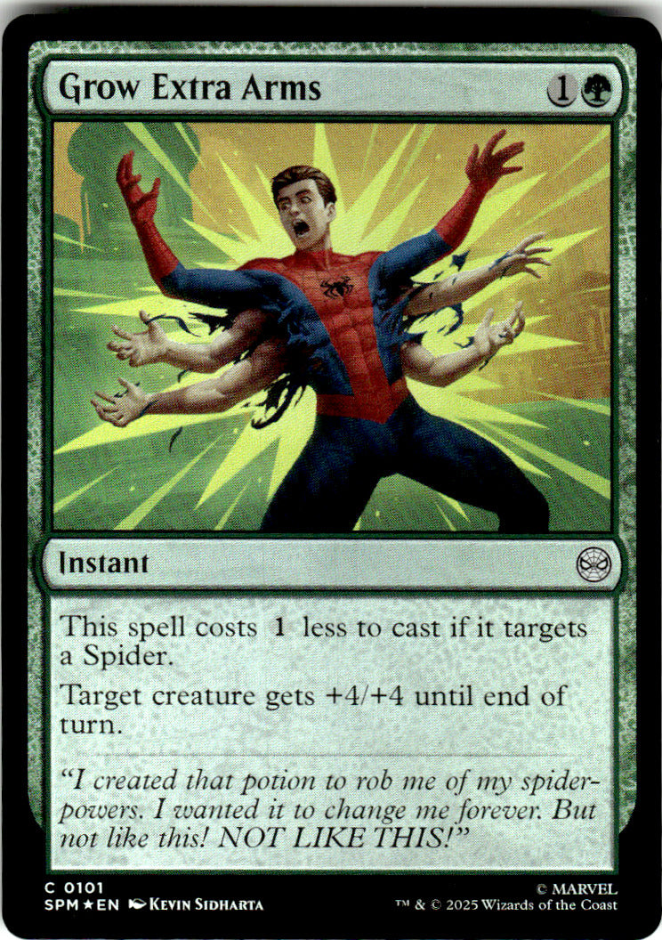 Grow Extra Arms Marvel's Spider-Man 101 C Foil Magic: The Gathering Near Mint