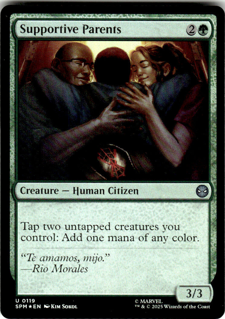 Supportive Parents Marvel's Spider-Man 119 U Foil Magic: The Gathering Near Mint