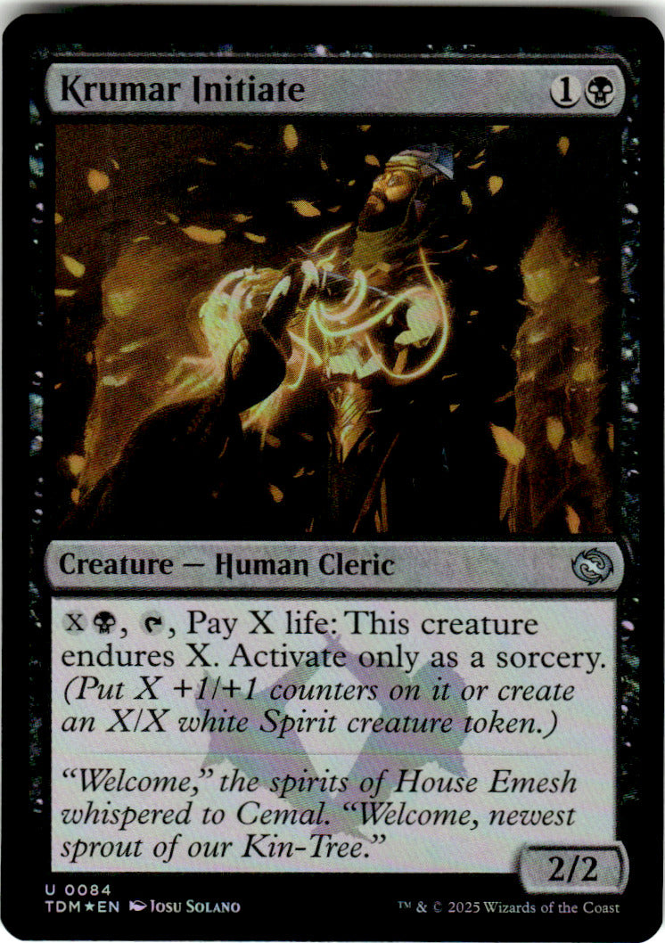 Krumar Initiate Tarkir: Dragonstorm 84 U Foil Magic: The Gathering Near Mint