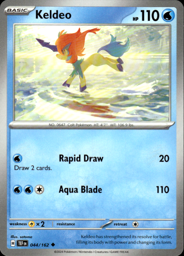 Keldeo Temporal Forces 044/162 Uncommon Pokémon — English Near Mint