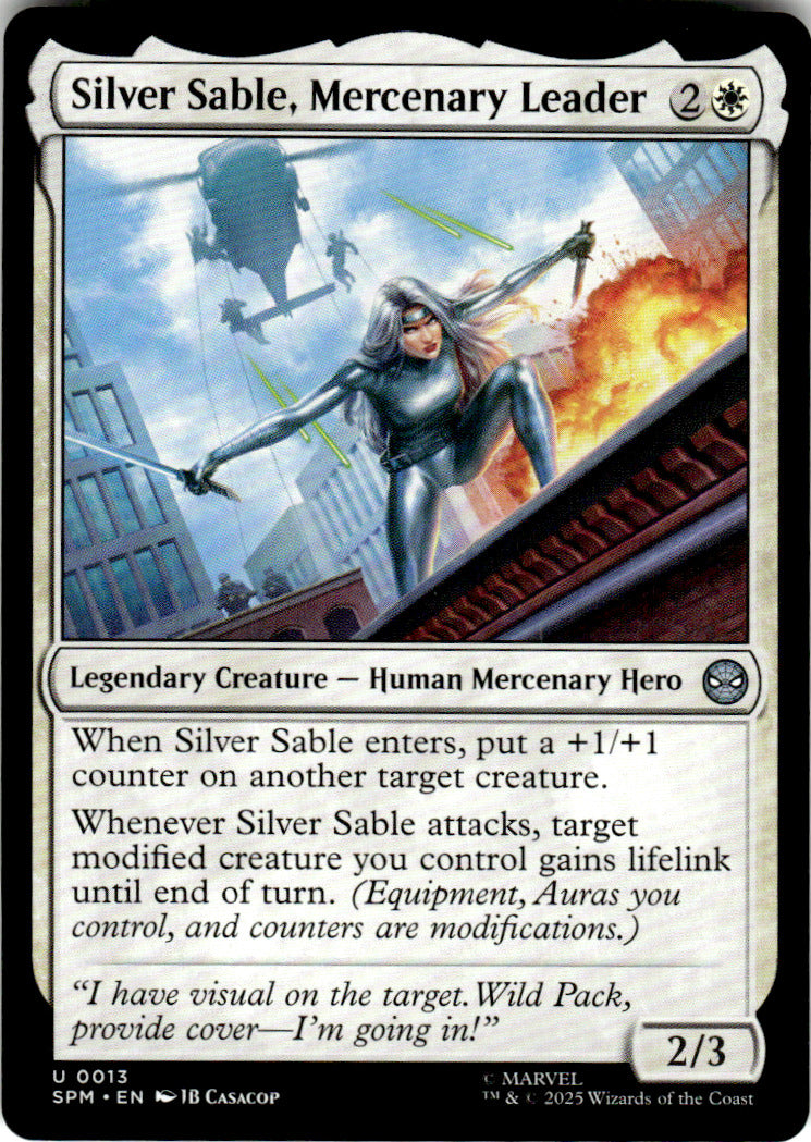 Silver Sable, Mercenary Leader Marvel's Spider-Man 13 U Magic: The Gathering